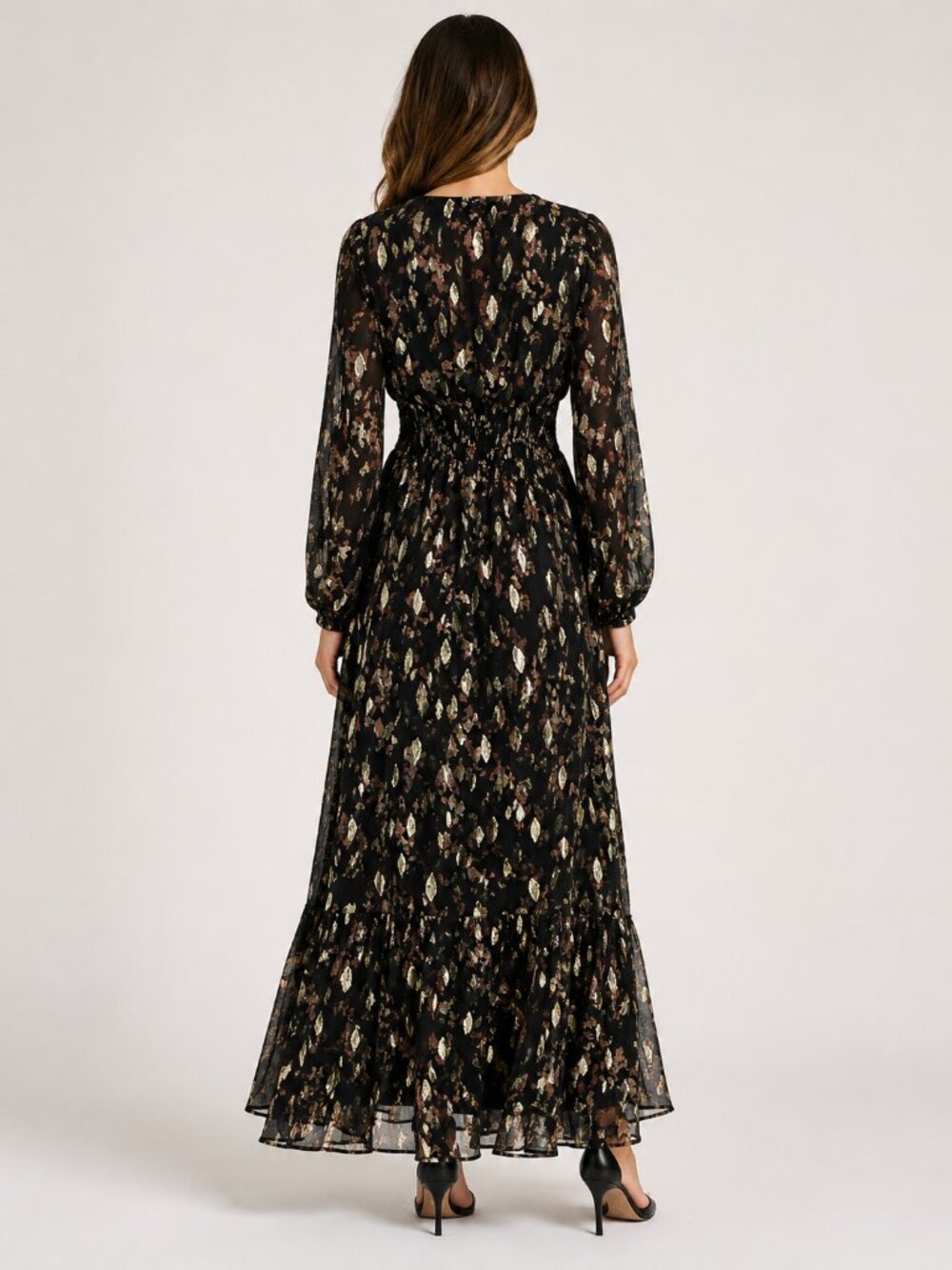 Vera Wang Black Floral Maxi Dress - Picture 2 of 5